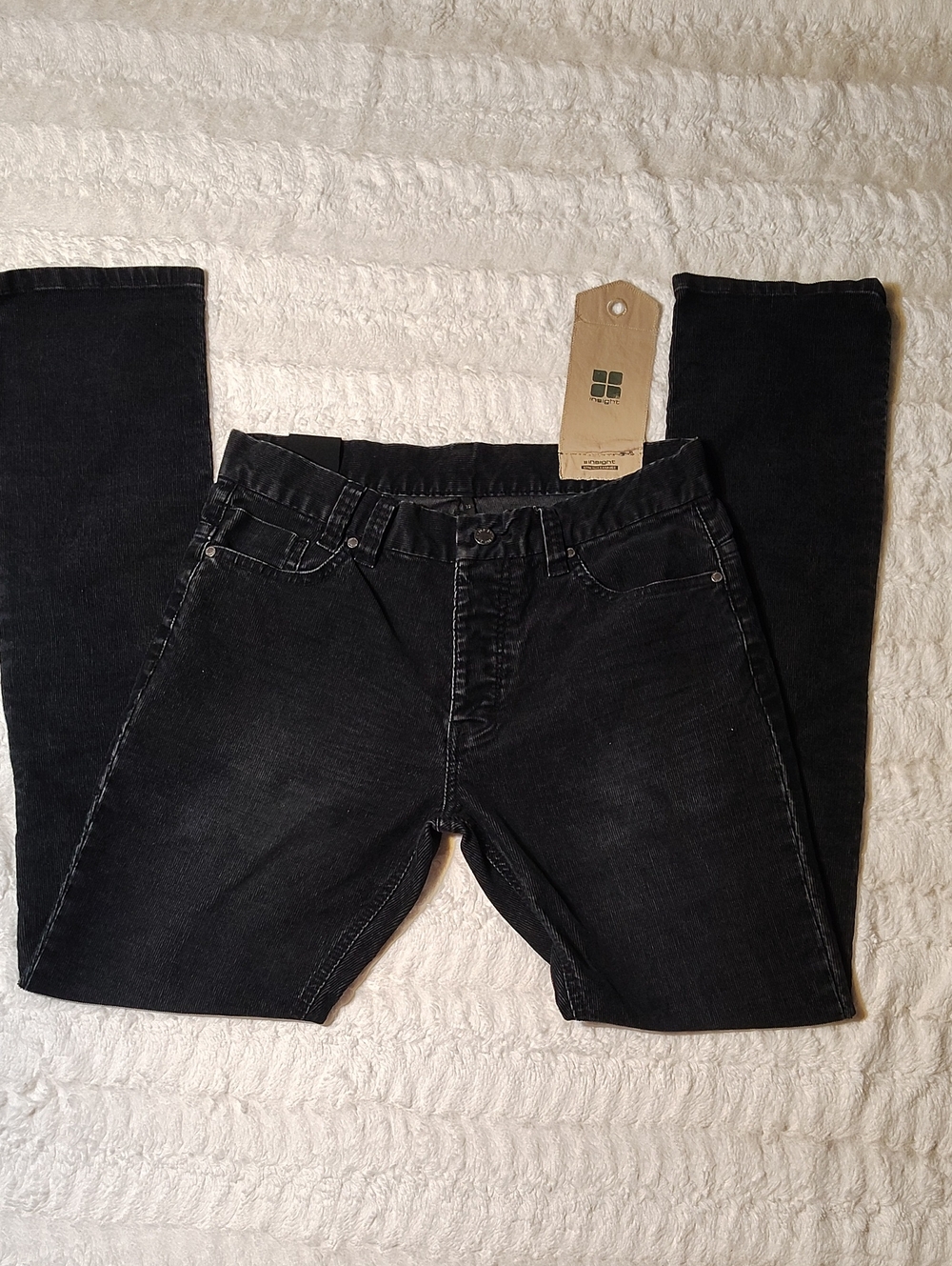Men's Black Corduroy Jeans - Classic Slim Fit